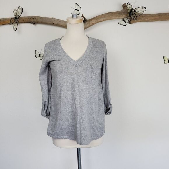 Anthropologie porridge whimsy motifs top gray - Picture 2 of 8